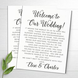 Outstanding Wedding Welcome Letter Template Free