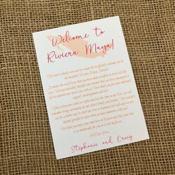 Peerless Destination Wedding Welcome Letter With