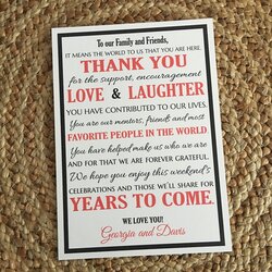 Perfect Wedding Welcome Letter Destination