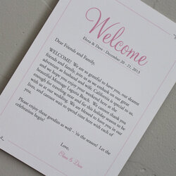 Sterling Amazing Destination Wedding Welcome Letter Template Fantastic