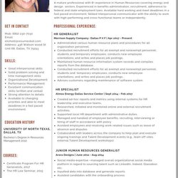 The Highest Quality Chronological Resume Template And Example Generalist Resumes Certificates Hr
