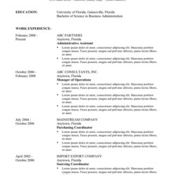 Outstanding Chronological Resume Template In Word And Formats Docs