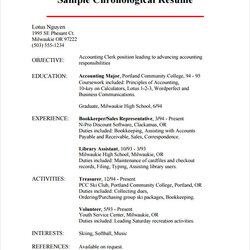 Sublime Chronological Resume Templates Samples Examples Sample
