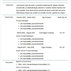 Sterling Free Chronological Resume Templates Word Examples Template Sample Form