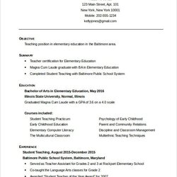 Free Resume Templates For Teachers Samples