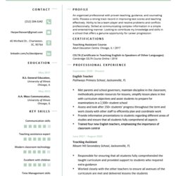 Capital Teacher Resume Templates Free Example Template