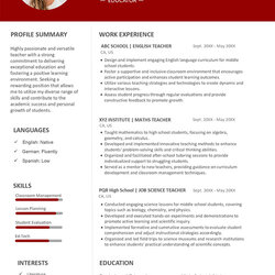 Teacher Resume Templates Free