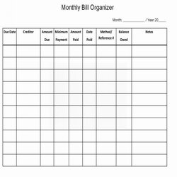 Capital Monthly Bill Organizer Template Excel Bills Calendar Spreadsheet Payment Paying Payday Regard