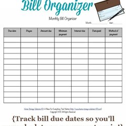 Outstanding Free Printable Monthly Bill Organizer To Help You Track When Your Bills Tracker Pay Storage Make
