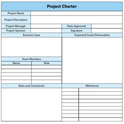Excellent Templates Free Printable Top Project Charter Template Image