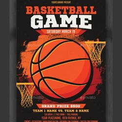 Sterling Best Flyer Templates Images On Free Basketball Grunge Template