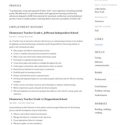 Tremendous Teacher Resume Writing Guide Samples Sample Elementary Templates