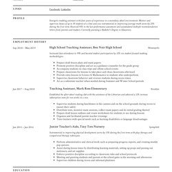 Perfect Teaching Assistant Resume Writing Guide Templates Template Samples Examples Example