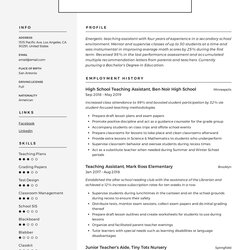 Teaching Assistant Resume Writing Guide Templates Samples Template Example