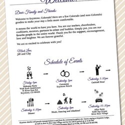 Champion Wedding Welcome Letter Template The Best Professional