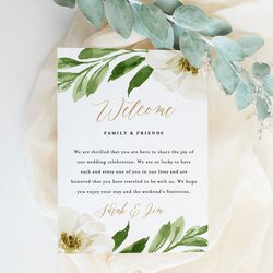 Wonderful Editable Template Instant Download Wedding Welcome Letter Floral