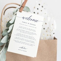 Wedding Welcome Letter Template Free Luxury Navy Modern Calligraphy