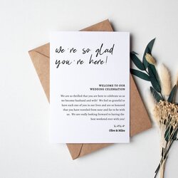 Perfect Wedding Welcome Letter Template Card Editable