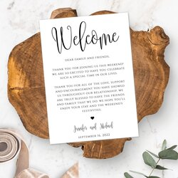 Very Good Wedding Welcome Letter Template Bag Note Denmark