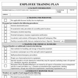 High Quality Employee Training Plan Templates Docs Word Template Example