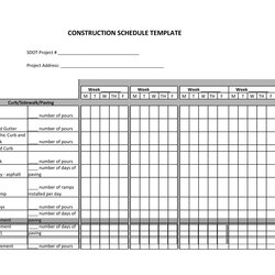 Superb Construction Schedule Templates In Word Excel Template Draw Kb