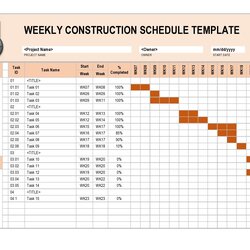 Construction Schedule Templates In Word Excel Weekly Exclusive