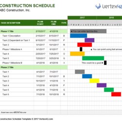 Matchless Construction Schedule Template Excel Installation
