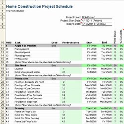 Construction Project Schedule Template Excel Bonus Checklist Weekly Spreadsheet