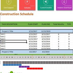 Sublime Construction Schedule Template Excel For Project Management