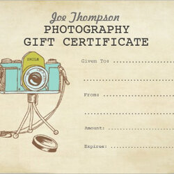 Worthy Printable Photography Gift Certificate Template Free Vector