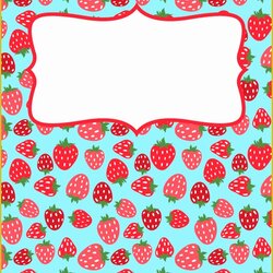 Free Binder Cover Templates Of Printable Strawberry Template Covers Cute Para School Editable Format Planner