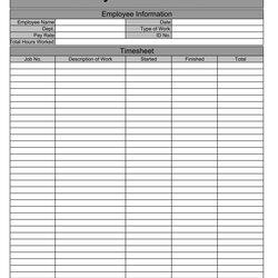 The Highest Quality Printable Daily Time Sheet Blank World