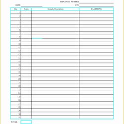 Perfect Daily Template Free Printable Time Card Blank Spreadsheet Templates Monthly Excel Employee Employees
