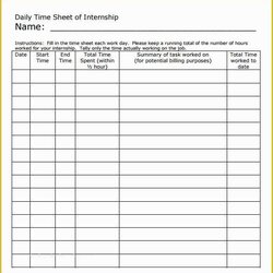Worthy Daily Template Free Printable Internship Sheet Sample Templates Example Format Of