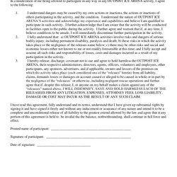 Very Good Free Printable Liability Waiver Form Template Generic Release Agreement Sample Prenuptial General