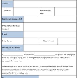 General Liability Waiver Form Editable Forms Printable Business Release Sample Word Example Legal Print Basic