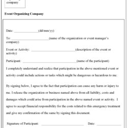 Excellent Free Printable Liability Waiver Form Template Generic Release Sample Forms General Agreement
