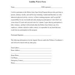 Cool Waiver Of Liability Sample Free Printable Documents Letter Contract Binder Liable Consent