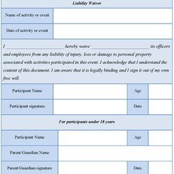 Out Of This World Liability Waiver Form Editable Forms
