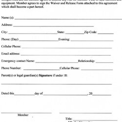 Magnificent Waiver Of Liability Forms Free Printable Documents Form Release Template Sample General Templates