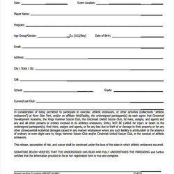 Eminent Free Printable Liability Waiver Form Forms Online General Of