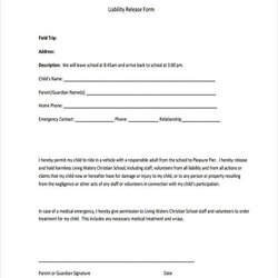 Legit Free Printable Liability Waiver Forms In Ms Word Form Release Sample Accident