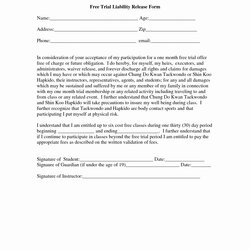 Swell Liability Waiver Form Template Free Inspirational Printable Generic Insurance