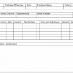 Stub Excel Unique Pay Template Design