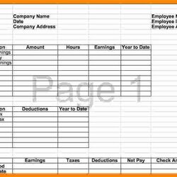 Brilliant Pay Stub Template Excel Beautiful
