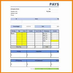 Pay Stub Template Excel Luxury