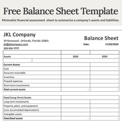High Quality Free Balance Sheet Template Google Docs Sheets Excel Word