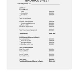 Capital Balance Sheet Template In Word And Formats