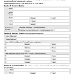 Terrific Customer Account Application Form