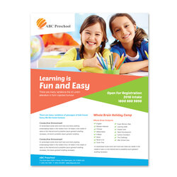 Fine Preschool Education Flyer Template Brochure English Templates Training Flyers Advertising Course